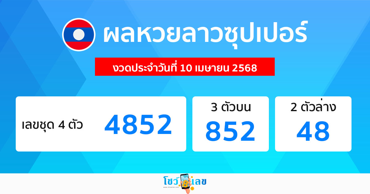 รูปภาพผลหวยลาวซุปเปอร์วันนี้ของ lekdedonline