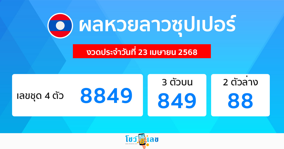 รูปภาพผลหวยลาวซุปเปอร์วันนี้ของ lekdedonline