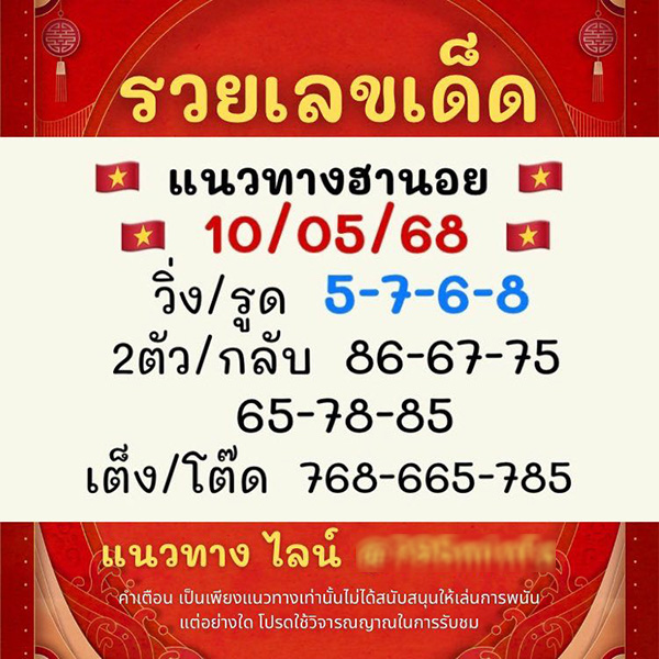 รูปภาพแนวทางเลขเด็ดฮานอยวันนี้ของ lekdedonline