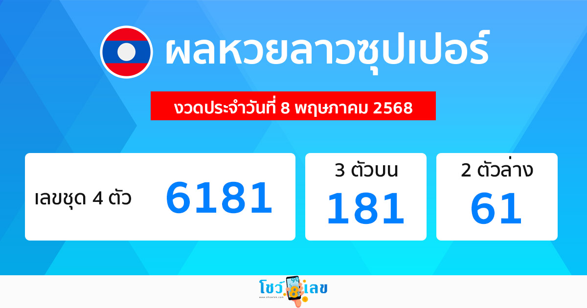 รูปภาพผลหวยลาวซุปเปอร์วันนี้ของ heng99