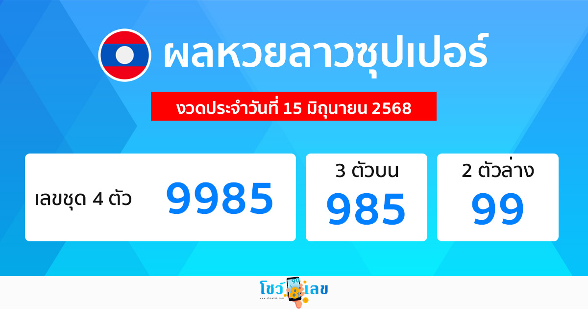 รูปภาพผลหวยลาวซุปเปอร์วันนี้ของ lekdedonline