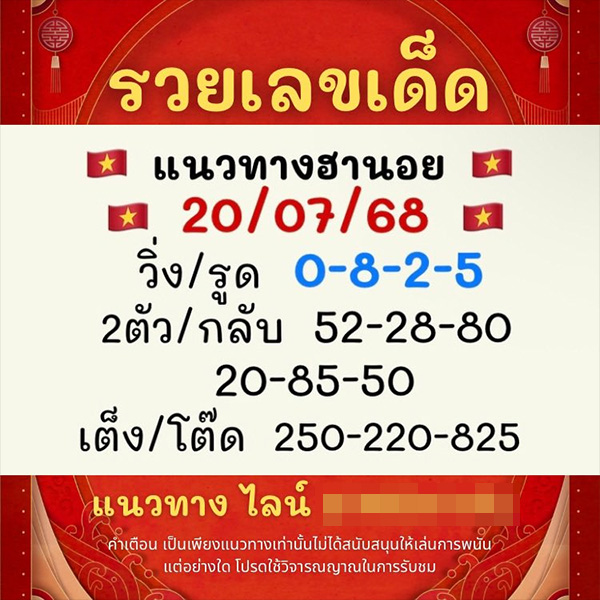 รูปภาพแนวทางฮานอยรวยเลขเด็ดของ heng99