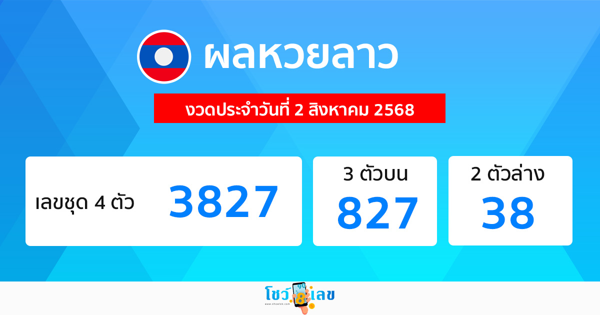 ผลหวยลาวซุปเปอร์ 2/8/68