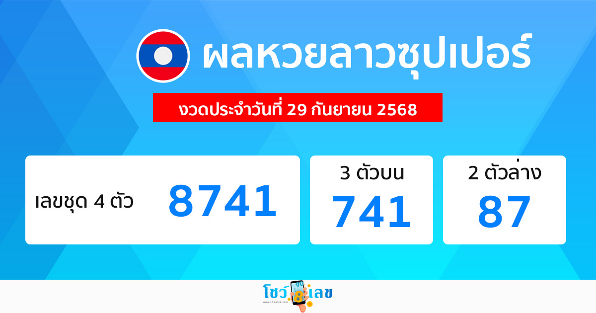 รูปภาพผลหวยลาวซุปเปอร์วันนี้ของ lekdedonline