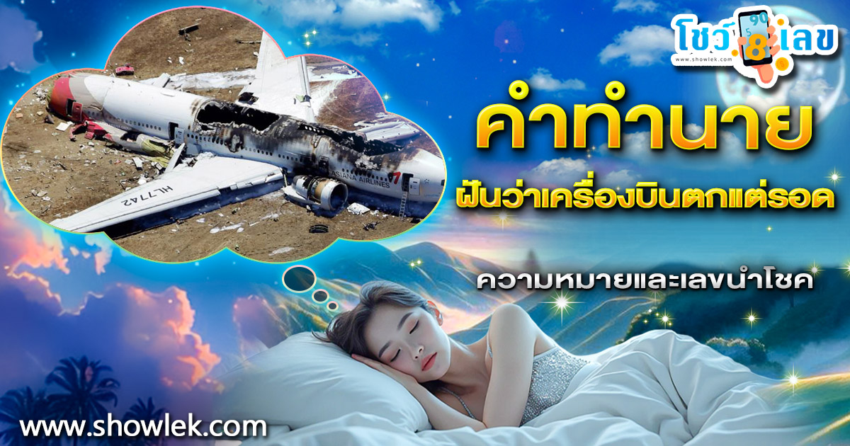 ฝันว่าเครื่องบินตกแต่รอด ขอตัวเลขไว้เสี่ยงทาย ผู้รอดฝัน เครื่องบินตกแต่รอดตาย ตีเลขอะไรดี