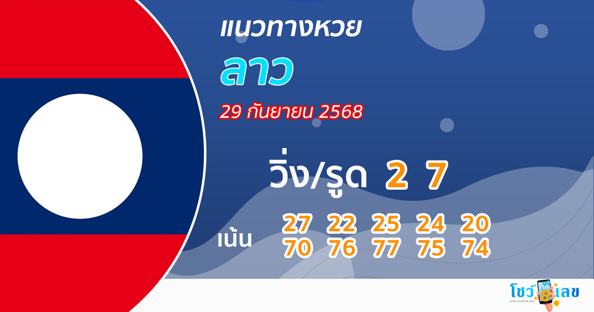 แนวทางหวยลาว 29/10/68 -"Show daily lucky numbers"