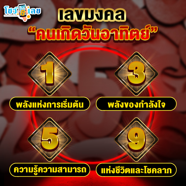 รูปภาพเลขมงคลคนเกิดวันอาทิตย์ของ lekdedonline